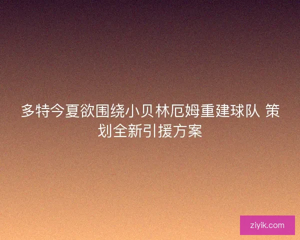 多特今夏欲围绕小贝林厄姆重建球队 策划全新引援方案